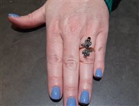 Ringe Guerretta Gioielli Dame ANELLO STILE ANTICO in Gelbgold Zaffiro GUERR136 - GUERR136